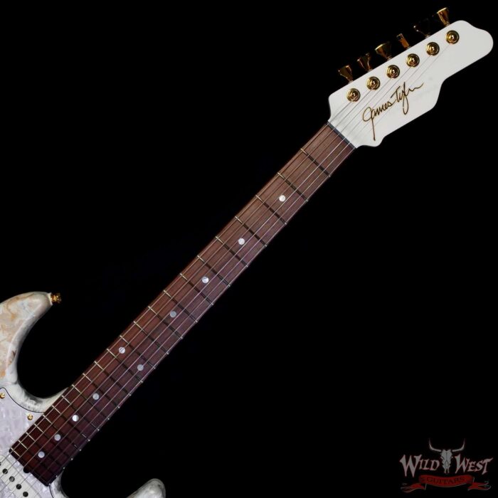 James Tyler USA Studio Elite Alder Body Indian Rosewood Fingerboard White Shmear with Gold Hardware 7.65 LBS - Image 4