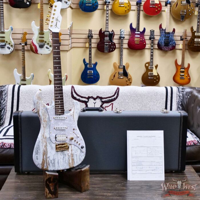 James Tyler USA Studio Elite Alder Body Indian Rosewood Fingerboard White Shmear with Gold Hardware 7.65 LBS - Image 6