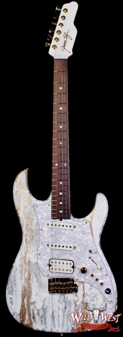 James Tyler USA Studio Elite Alder Body Indian Rosewood Fingerboard White Shmear with Gold Hardware 7.65 LBS