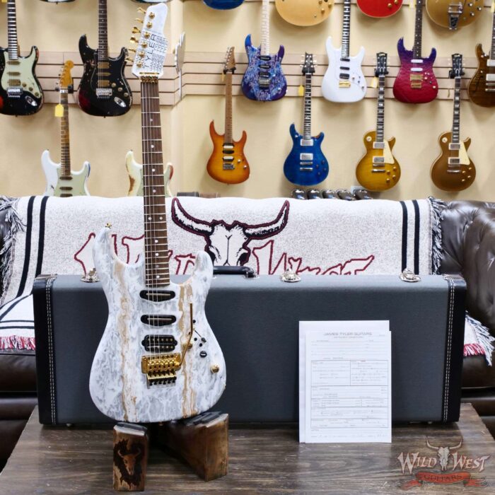 James Tyler USA Studio Elite HSS Floyd Rose Rear Rout Brazilian Rosewood Fingerboard White Shmear 7.80 LBS - Image 6