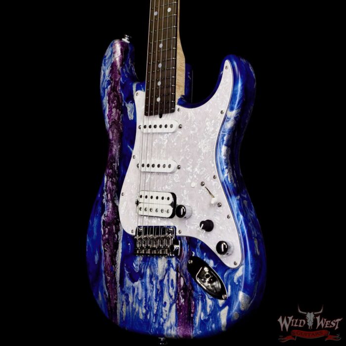James Tyler USA LA Studio Classic HSS Mamywo Body with Birdeye Maple Neck Blueberry Shmear 7.70 lbs - Image 2