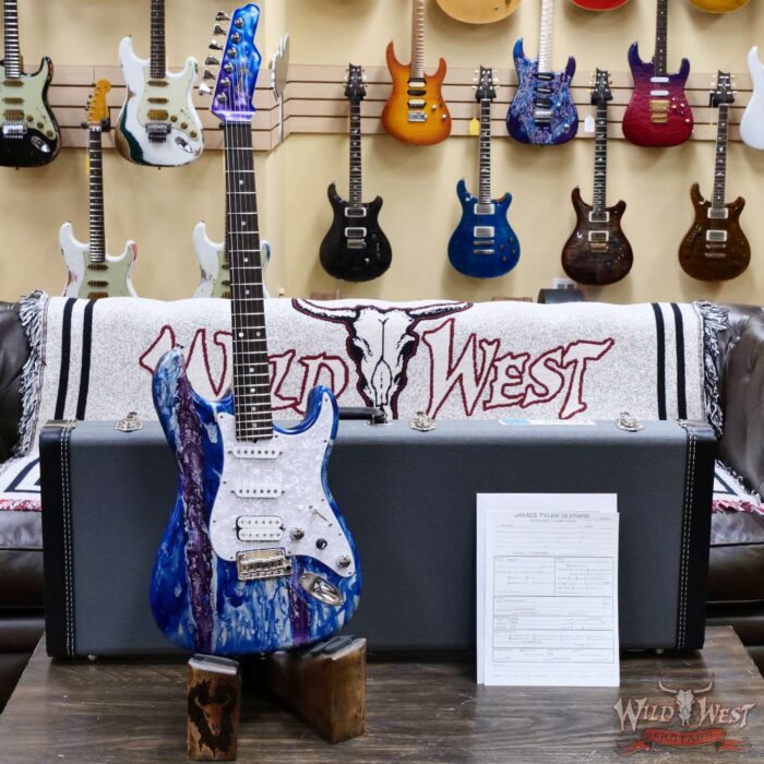 James Tyler USA LA Studio Classic HSS Mamywo Body with Birdeye Maple Neck Blueberry Shmear 7.70 lbs - Image 6
