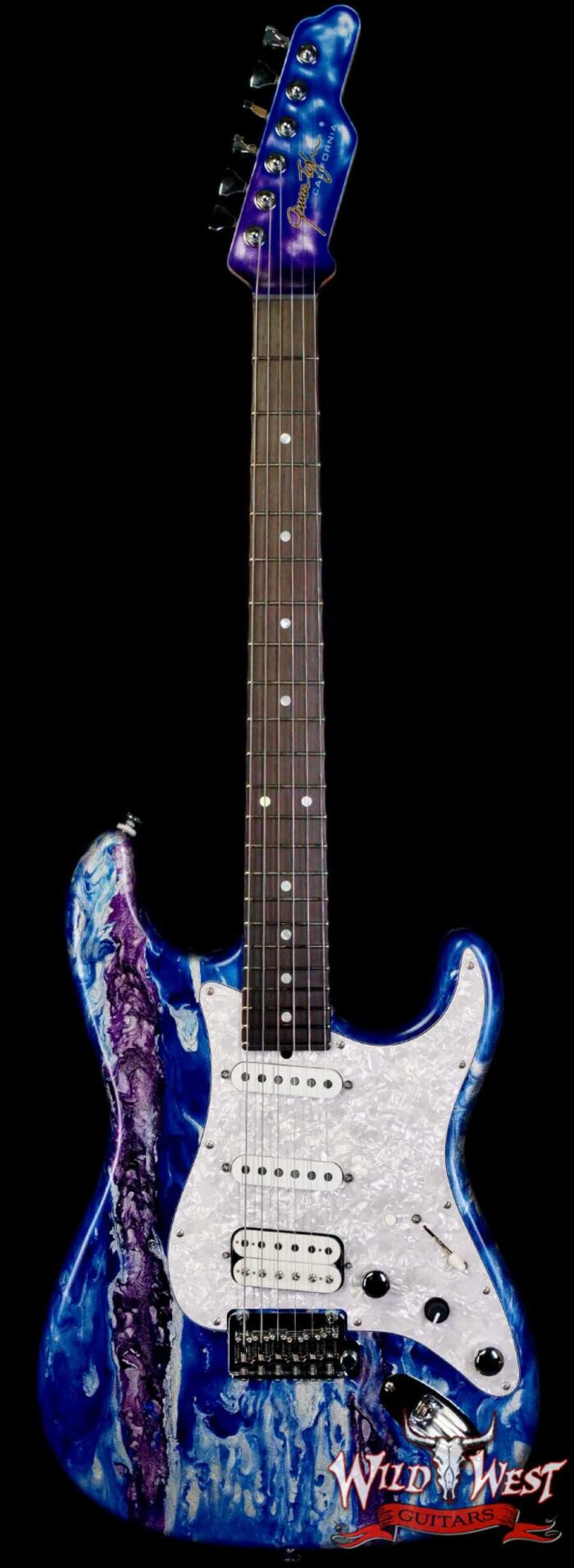 James Tyler USA LA Studio Classic HSS Mamywo Body with Birdeye Maple Neck Blueberry Shmear 7.70 lbs - Image 1