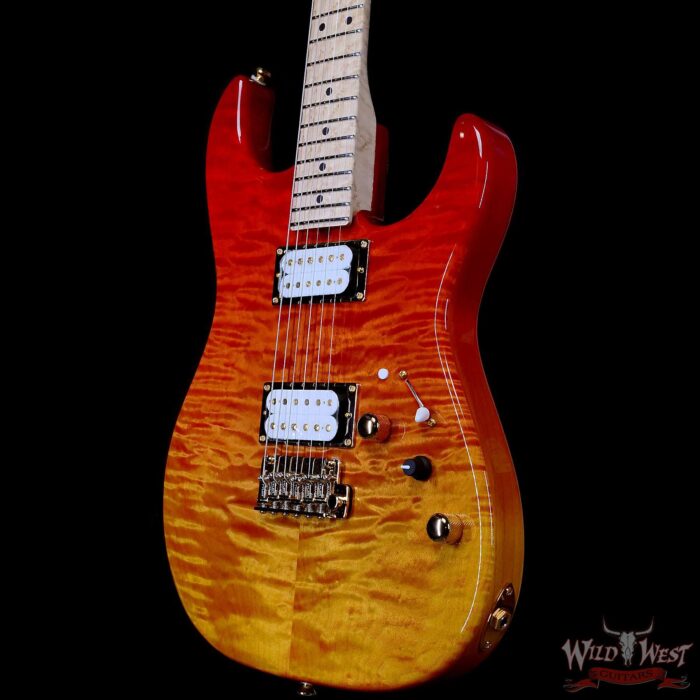 James Tyler USA Studio Elite HD Dual Humbucker Quilt Maple Top with Alder Body 5A Birdseye Maple Neck Tequila Sunset Fade 6.25 lbs - Image 2