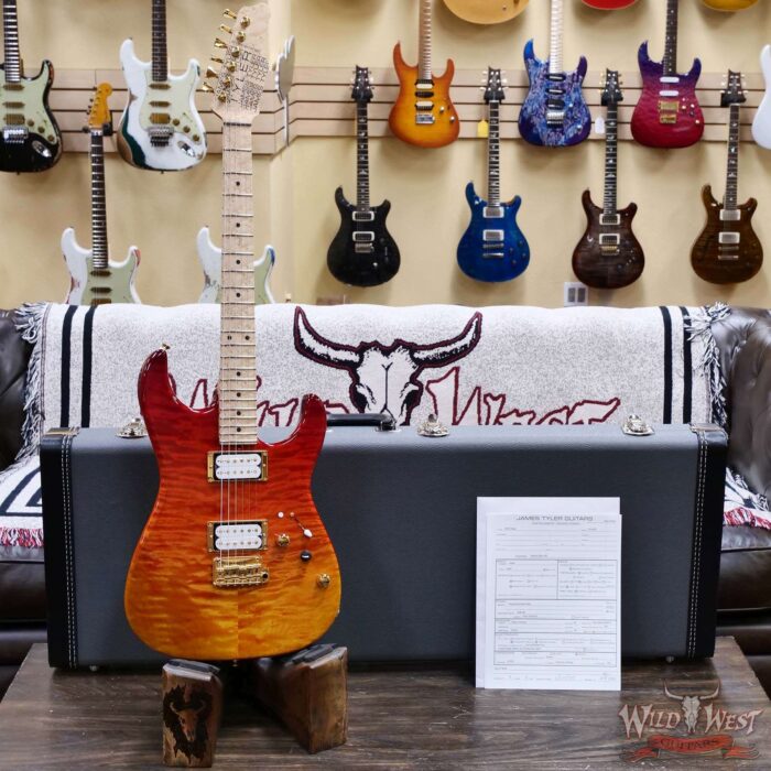 James Tyler USA Studio Elite HD Dual Humbucker Quilt Maple Top with Alder Body 5A Birdseye Maple Neck Tequila Sunset Fade 6.25 lbs - Image 6