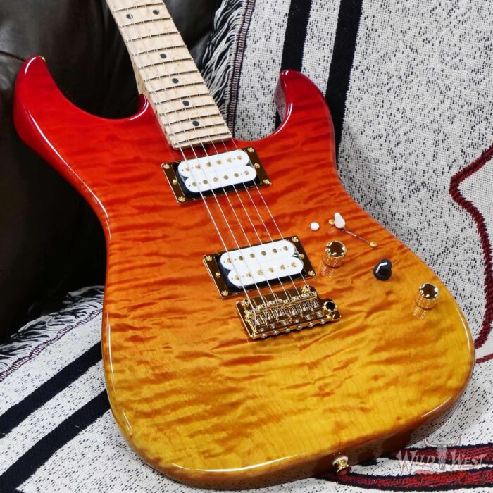 James Tyler USA Studio Elite HD Dual Humbucker Quilt Maple Top with Alder Body 5A Birdseye Maple Neck Tequila Sunset Fade 6.25 lbs - Image 8