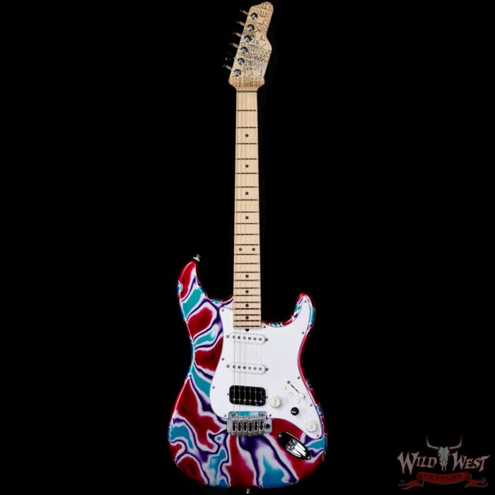 James Tyler USA LA Studio Classic HSS with Studio Elite Headstock Wilkinson VS-100 Bridge Psychedelic Vomit 7.45 lbs - Image 3