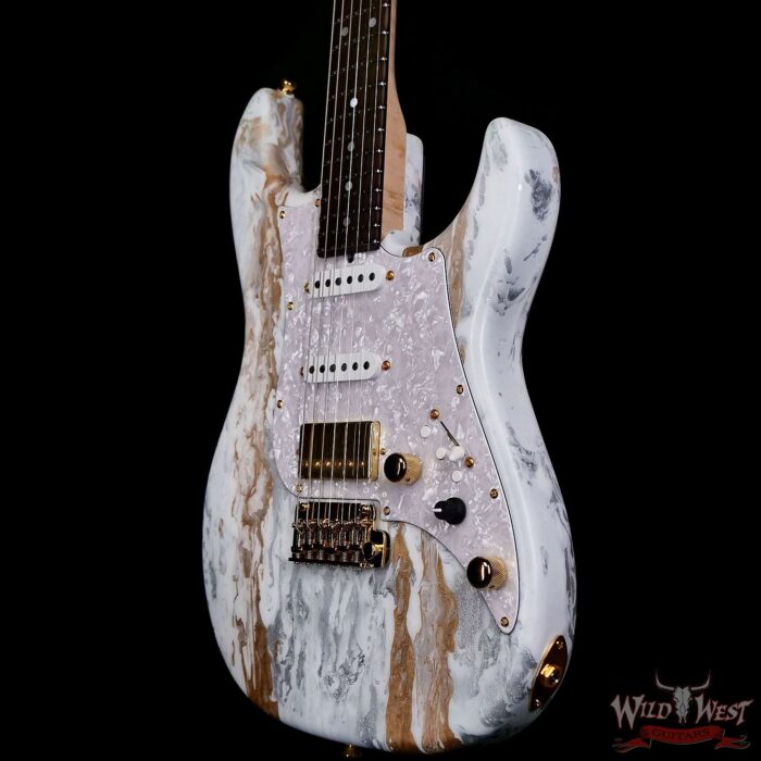 James Tyler USA Studio Elite HD-X HSS 5A Birdseye Maple Neck with Indian Rosewood Fingerboard White Shmear 7.95 lbs - Image 2