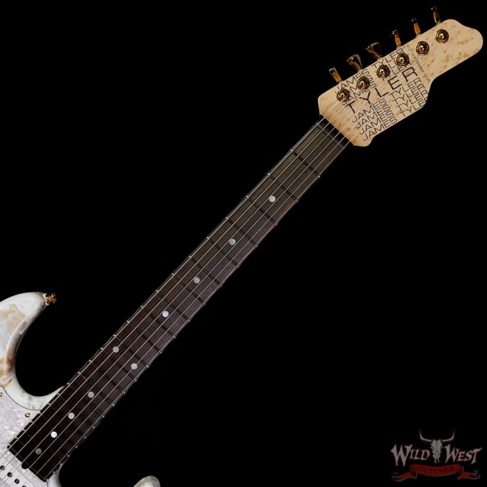 James Tyler USA Studio Elite HD-X HSS 5A Birdseye Maple Neck with Indian Rosewood Fingerboard White Shmear 7.95 lbs - Image 4