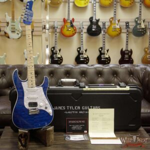 James Tyler NAMM Studio Elite HD HSS w/ Midboost Preamp Alder Body Quilt Maple Top Transparent Blue - Image 6