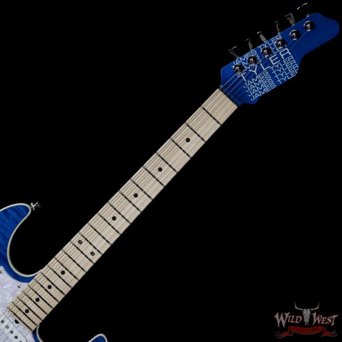 James Tyler NAMM Studio Elite HD HSS w/ Midboost Preamp Alder Body Quilt Maple Top Transparent Blue - Image 4