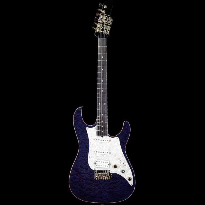 James Tyler USA Studio Elite HD Quilted Maple Top Flame Maple Neck Ebony Fingerboard Royal Blue - Image 4
