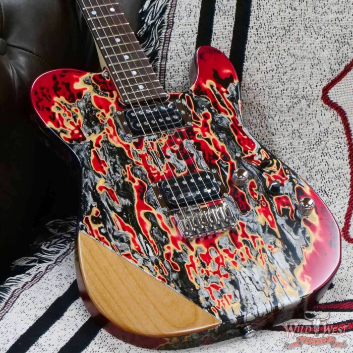 James Tyler USA Tylerbastar HH with Midboost Preamp Burning Water 2K Bare Wood Arm Contour - Image 8