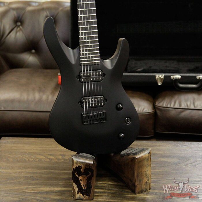 Jackson USA Select B7 Deluxe Neck Thru HH 7-String Baritone Satin Black - Image 13