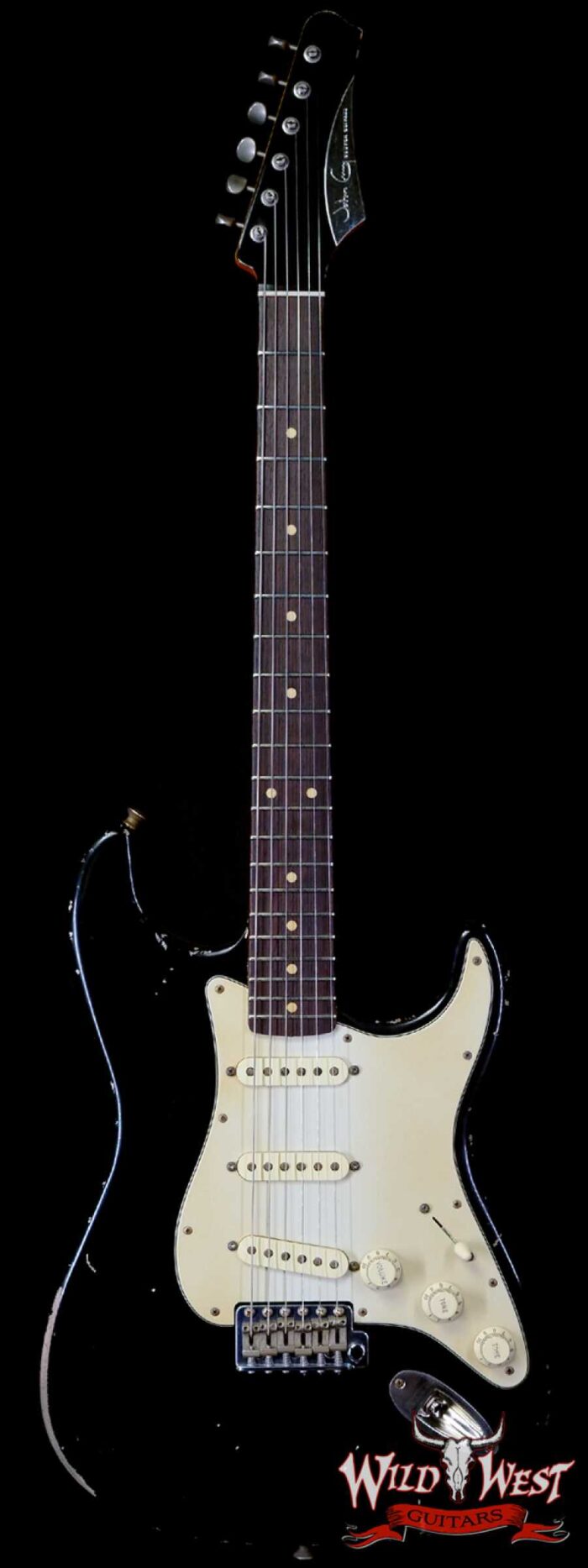 John Cruz Custom Guitars Crossville ST Rosewood Fingerboard Matching Color Headstock Whole Lotta Playing Black - Image 1
