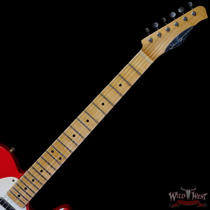 John Cruz Custom Guitars Premier Fifty Crossville TL Matador Red with India Ivory Strip “Banshee” - Image 4