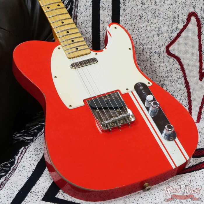 John Cruz Custom Guitars Premier Fifty Crossville TL Matador Red with India Ivory Strip “Banshee” - Image 8