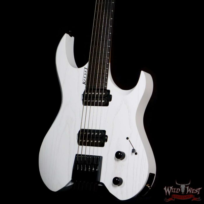 Jim Root Collection Kiesel Vader 6 Satin White Headless Electric Guitar - Image 2