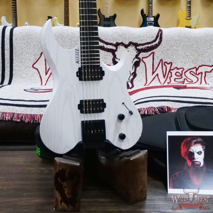 Jim Root Collection Kiesel Vader 6 Satin White Headless Electric Guitar - Image 6
