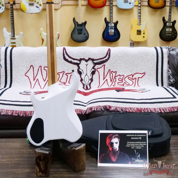 Jim Root Collection Kiesel Vader 6 Satin White Headless Electric Guitar - Image 7