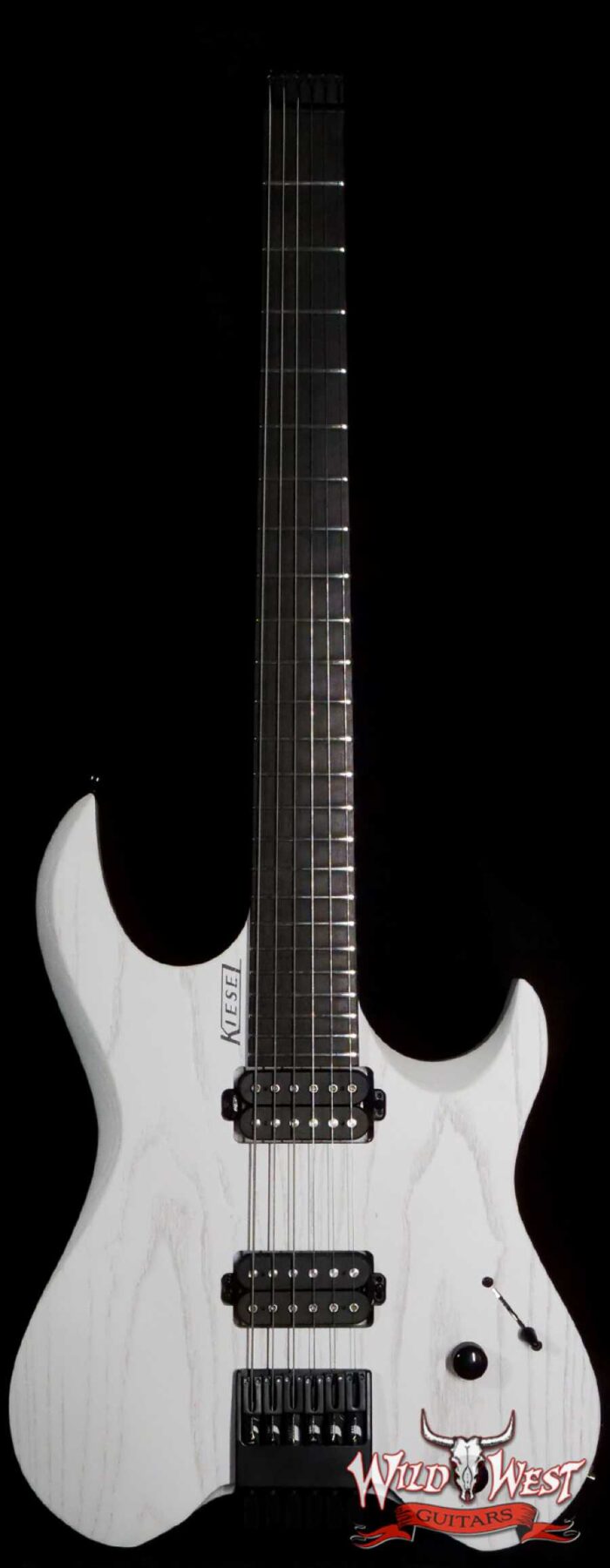 Jim Root Collection Kiesel Vader 6 Satin White Headless Electric Guitar - Image 1