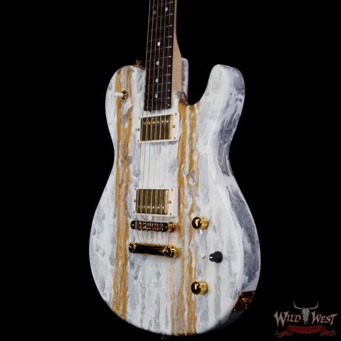 James Tyler USA Mongoose Special Mahogany Body with Maple Top Semi-Hollow Body White Shmear - Image 2