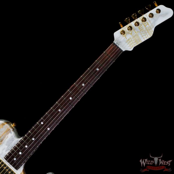 James Tyler USA Mongoose Special Mahogany Body with Maple Top Semi-Hollow Body White Shmear - Image 4