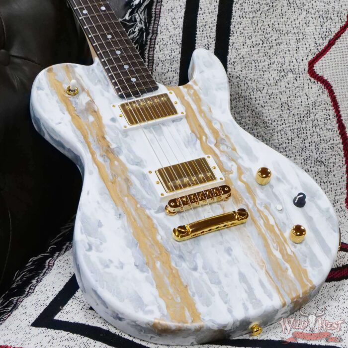 James Tyler USA Mongoose Special Mahogany Body with Maple Top Semi-Hollow Body White Shmear - Image 8