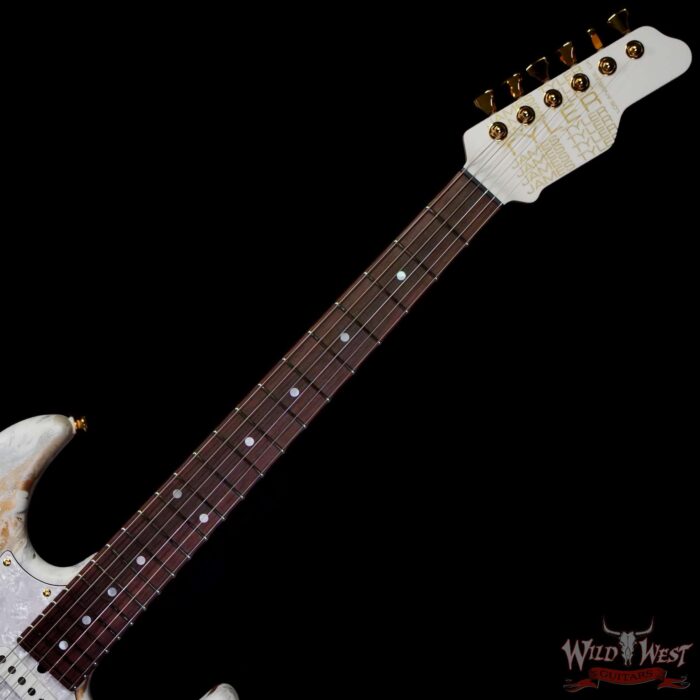 James Tyler USA Studio Elite Alder Body Indian Rosewood Fingerboard White Shmear with Gold Hardware 7.65 LBS - Image 4
