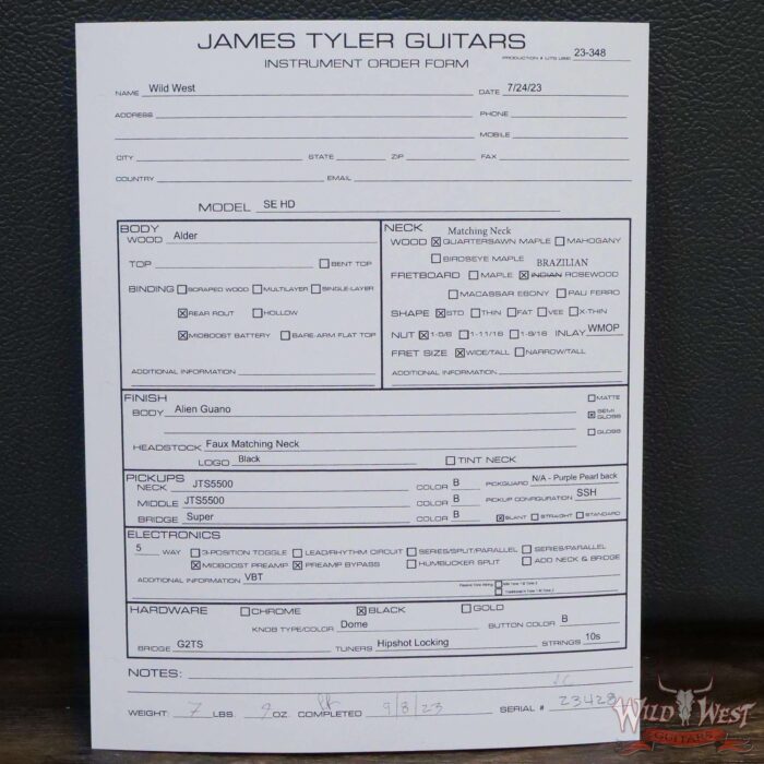James Tyler USA Studio Elite HD HSS Rear Rout Brazilian Rosewood Fingeboard Alien Guano with Black Hardware (US Only / No International Shipping) - Image 13