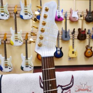 James Tyler USA Studio Elite HD HSS Rear Rout Brazilian Rosewood Fingeboard White Shmear with Gold Hardware - Image 7