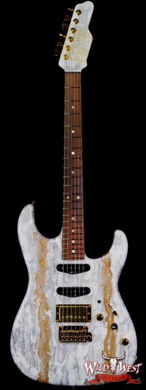 James Tyler USA Studio Elite HD HSS Rear Rout Brazilian Rosewood Fingeboard White Shmear with Gold Hardware