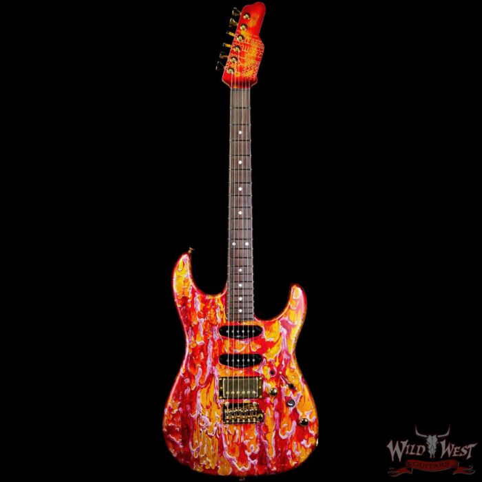 James Tyler USA Studio Elite HD HSS Midboost Preamp Rear Rout Faux Matching Headstock Gold Hardware Fire Shmear - Image 3