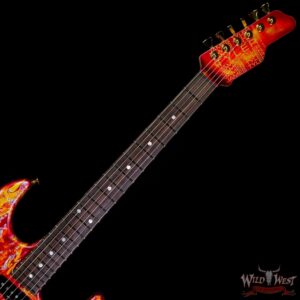 James Tyler USA Studio Elite HD HSS Midboost Preamp Rear Rout Faux Matching Headstock Gold Hardware Fire Shmear - Image 4
