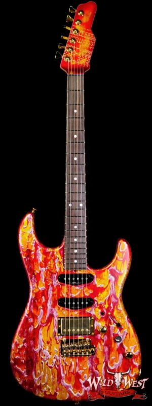James Tyler USA Studio Elite HD HSS Midboost Preamp Rear Rout Faux Matching Headstock Gold Hardware Fire Shmear