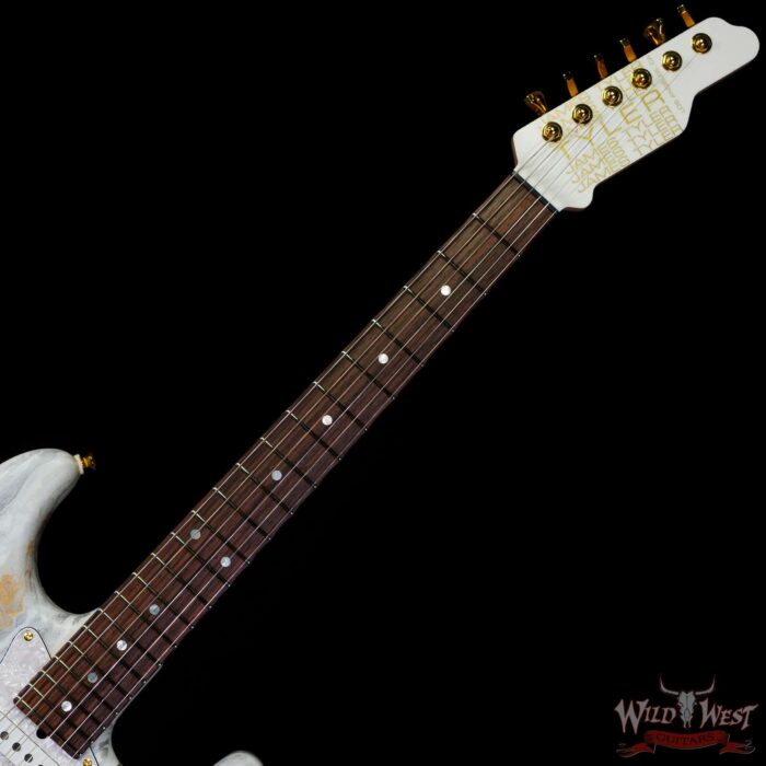 James Tyler USA L.A. Studio Classic HSS Midboost Preamp Rosewood Fingerboard White Shmear Gold Hardware - Image 4