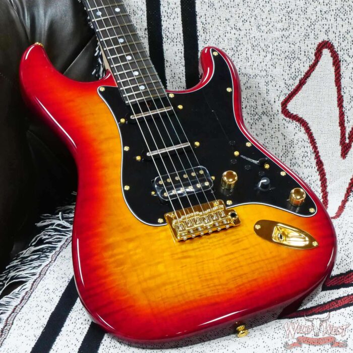James Tyler USA L.A. Studio Classic HSS Midboost Preamp Ebony Fingerboard Quilted Maple Top Cherry Sunburst - Image 8