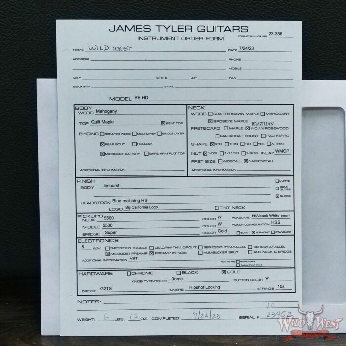 James Tyler USA Studio Elite HD HSS Quilt Maple Top Birdseye Maple Neck Brazilian Rosewood Fingerboard Trans Jimburst 6.75 LBS (US Only / No International Shipping) - Image 12