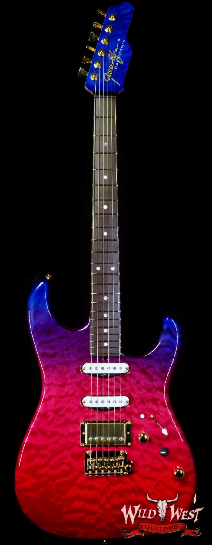 James Tyler USA Studio Elite HD HSS Quilt Maple Top Birdseye Maple Neck Brazilian Rosewood Fingerboard Trans Jimburst 6.75 LBS (US Only / No International Shipping) - Image 1
