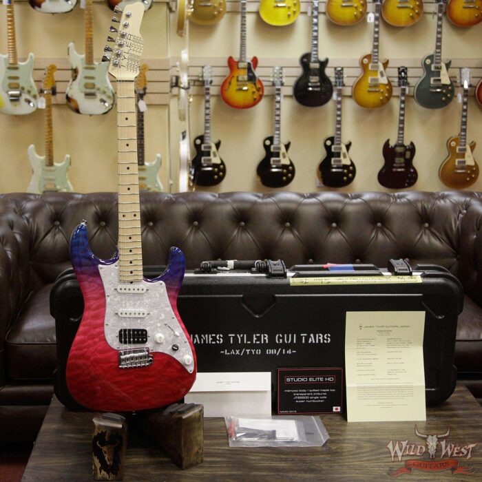 James Tyler 2018 NAMM Studio Elite HD w/ Midboost Preamp HSS Quilt Maple Top Transparent Jimburst - Image 8