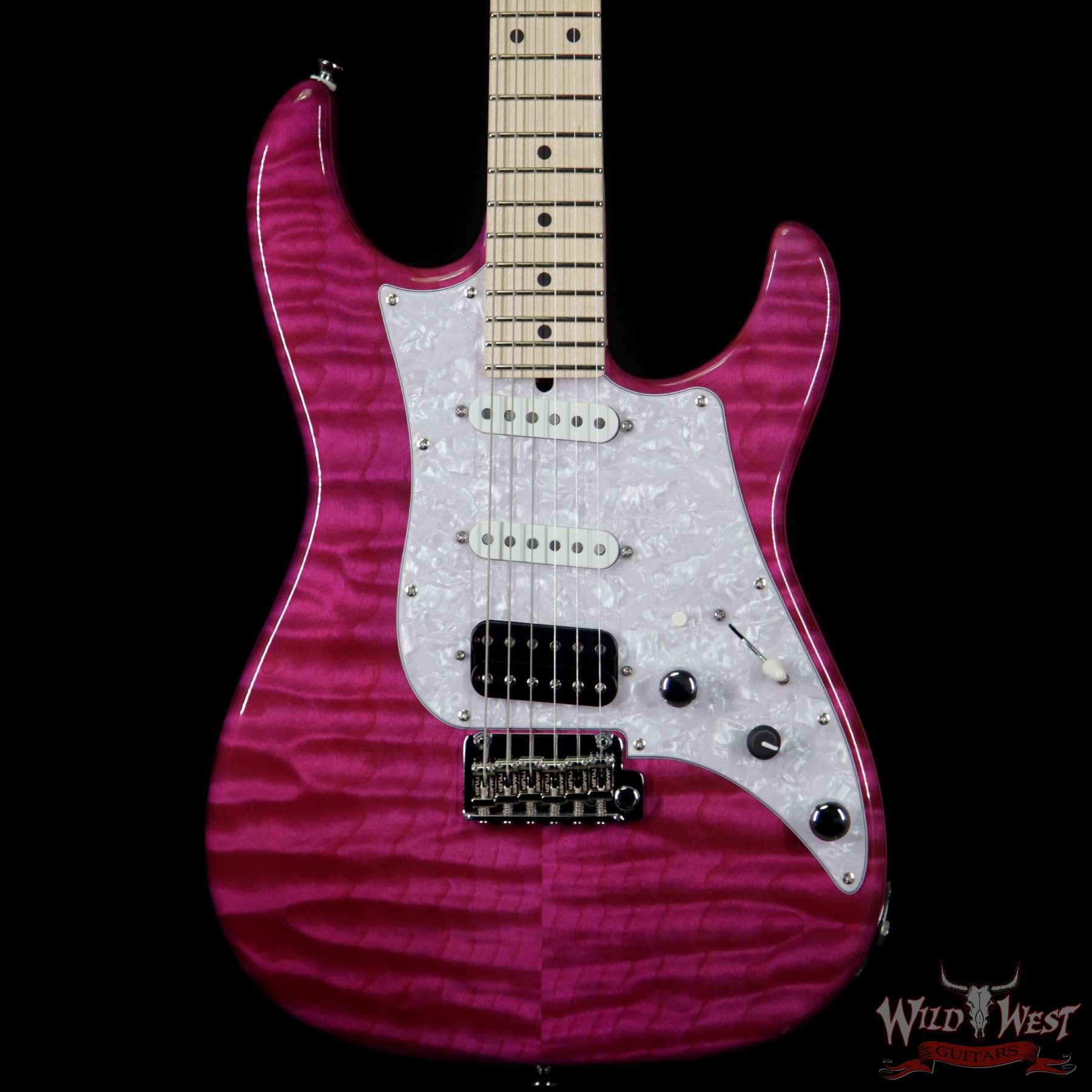 jtj-studioelitehd-transparentpurple-j8012-bf__wwg.jpg James Tyler 2018 NAMM Studio Elite HD w/ Midboost Preamp HSS Quilt Maple Top Transparent Purple - Image 3