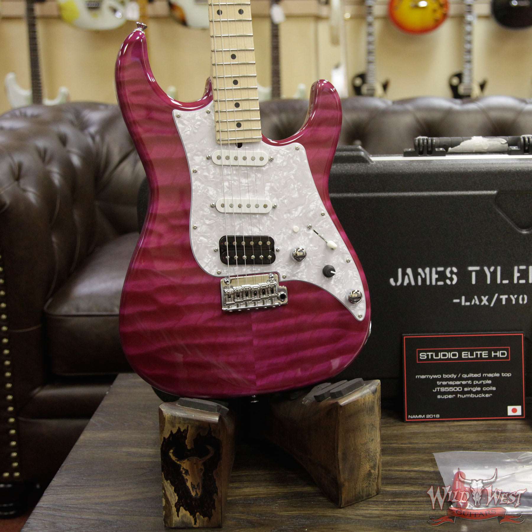 jtj-studioelitehd-transparentpurple-j8012-d2__wwg.jpg James Tyler 2018 NAMM Studio Elite HD w/ Midboost Preamp HSS Quilt Maple Top Transparent Purple - Image 10