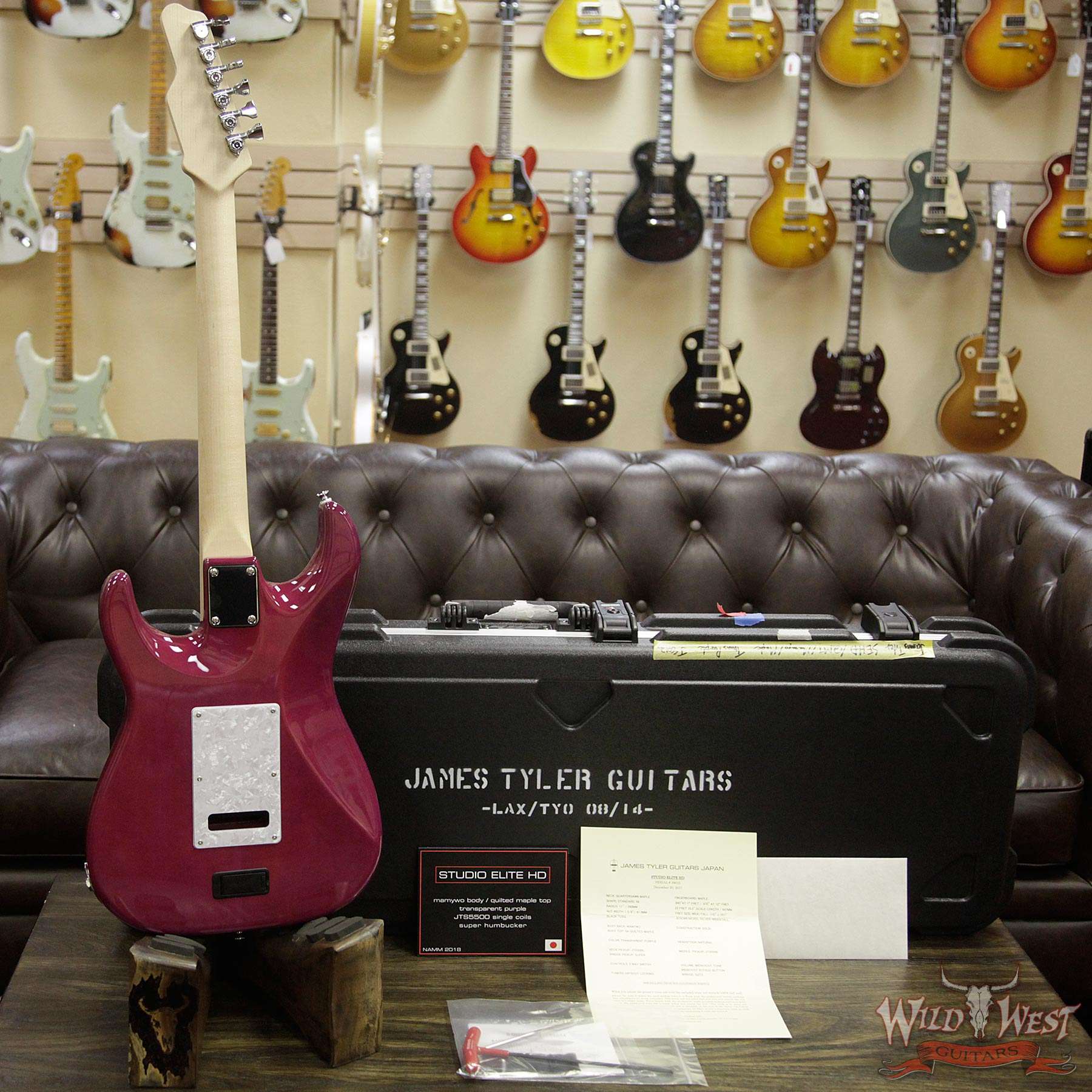 jtj-studioelitehd-transparentpurple-j8012-d3__wwg.jpg James Tyler 2018 NAMM Studio Elite HD w/ Midboost Preamp HSS Quilt Maple Top Transparent Purple - Image 11