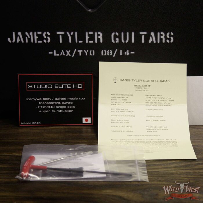 James Tyler 2018 NAMM Studio Elite HD w/ Midboost Preamp HSS Quilt Maple Top Transparent Purple - Image 14