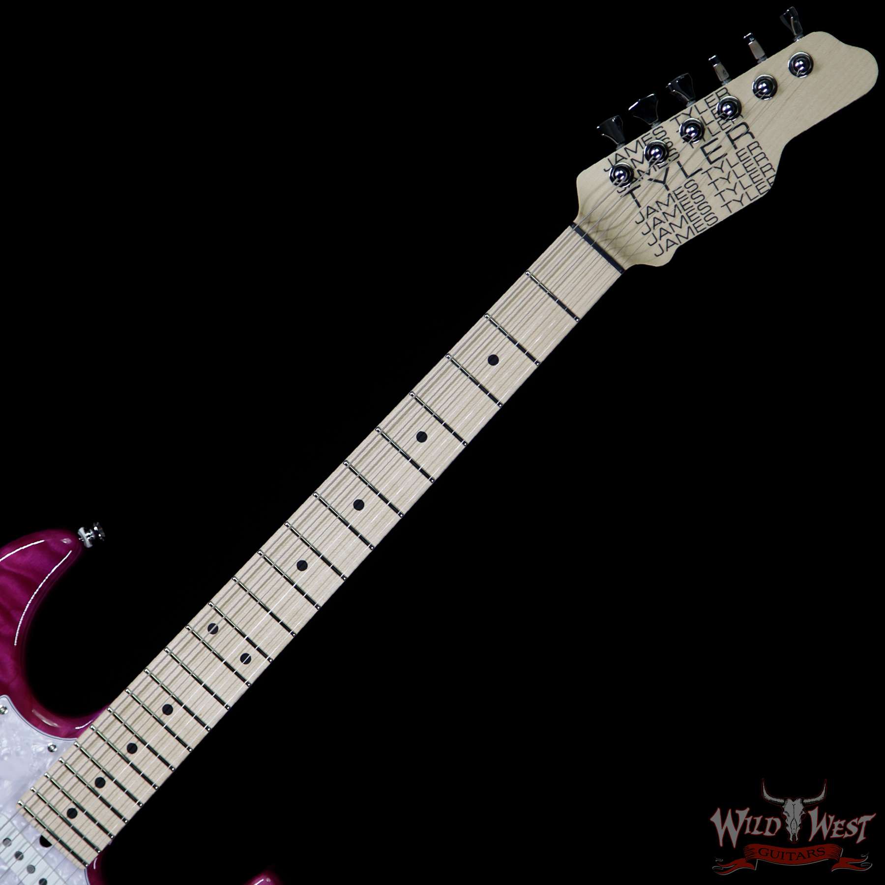 jtj-studioelitehd-transparentpurple-j8012-nf__wwg.jpg James Tyler 2018 NAMM Studio Elite HD w/ Midboost Preamp HSS Quilt Maple Top Transparent Purple - Image 6