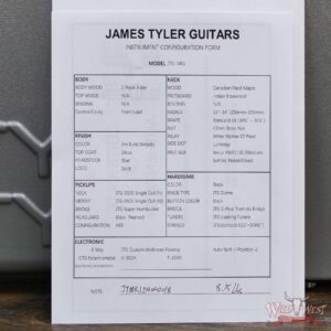 James Tyler JTG MK1 HSS Alder Body Maple Neck with Rosewood Fingerboard Jimburst 8.15 lbs - Image 11