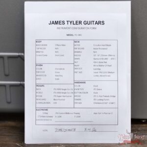 James Tyler JTG MK1 HSS Alder Body Maple Neck with Rosewood Fingerboard Chameleon 8.05 lbs - Image 11