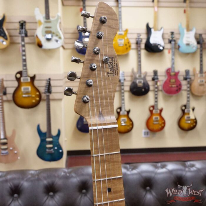 LsL T-Bone One Alder Body Roasted Flame Maple Neck Double Humbucker HH Medium Aging Butterscotch - Image 7