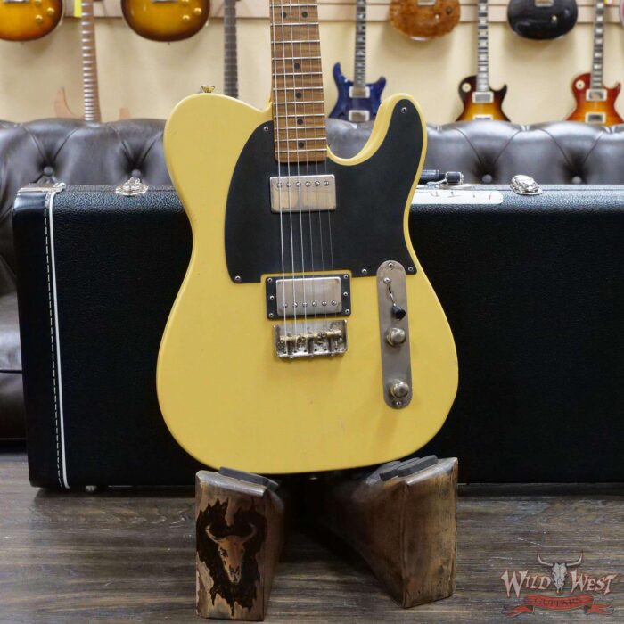 LsL T-Bone One Alder Body Roasted Flame Maple Neck Double Humbucker HH Medium Aging Butterscotch - Image 8
