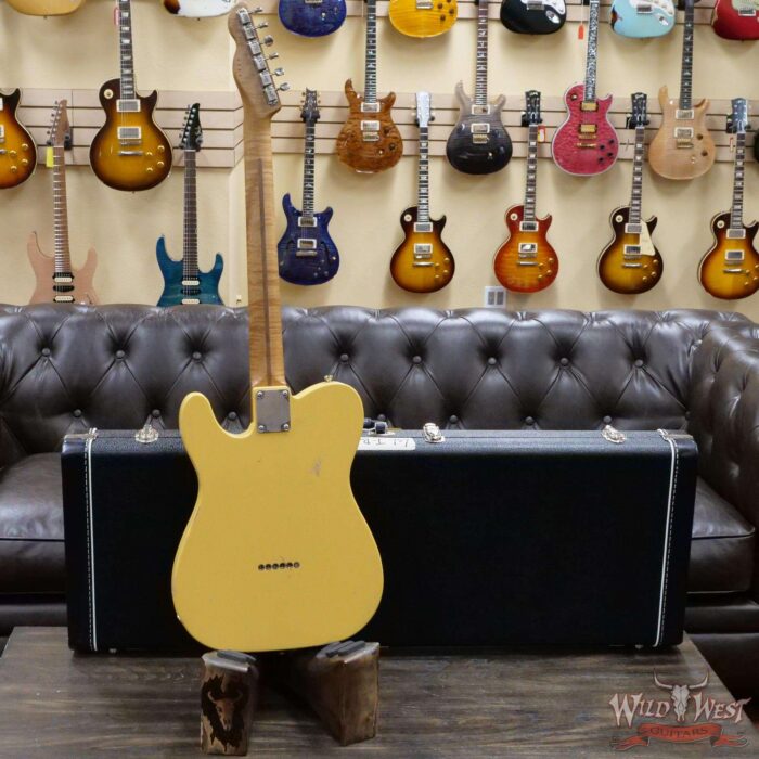 LsL T-Bone One Alder Body Roasted Flame Maple Neck Double Humbucker HH Medium Aging Butterscotch - Image 9